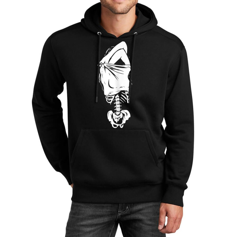 Womens Woman Skeleton Undressing Funny Halloween Costume Skull Bone T Unisex Hoodie by cm-arts | Artistshot