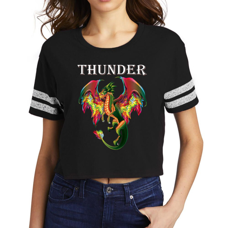 Imagine You Are A Thunder Dragon Breathing Fire With Wings Scorecard Crop Tee by cm-arts | Artistshot