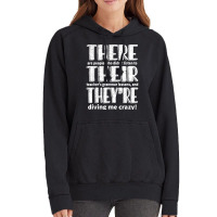 There Their They_re English Grammar Teacher Teaching Funny Vintage Hoodie | Artistshot