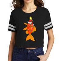 Goldfish Lighting Xmas Tree Matching Goldfish Christmas Scorecard Crop Tee | Artistshot