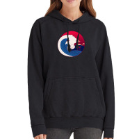 Japanese Wave Off Mt Fuji With Shinto Torii Gate Vector Graphic Vintage Hoodie | Artistshot