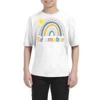 Sé Amable Spanish Bilingual Teacher Be Kind Boho Rainbow Pullover Hoo Youth Tee | Artistshot