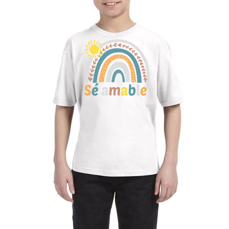 Sé Amable Spanish Bilingual Teacher Be Kind Boho Rainbow Pullover Hoo Youth Tee by cm-arts | Artistshot