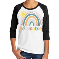 Sé Amable Spanish Bilingual Teacher Be Kind Boho Rainbow Pullover Hoo Youth 3/4 Sleeve | Artistshot