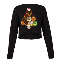 Donut Christmas Tree Festive Funny Holiday Food Meme T Shirt Cropped Sweater | Artistshot