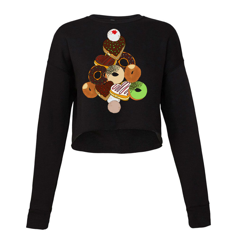 Donut Christmas Tree Festive Funny Holiday Food Meme T Shirt Cropped Sweater by MG91 | Artistshot