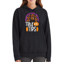 Womens Trick Or Tips Bartender Halloween Bartending Mixologist V Neck Vintage Hoodie | Artistshot