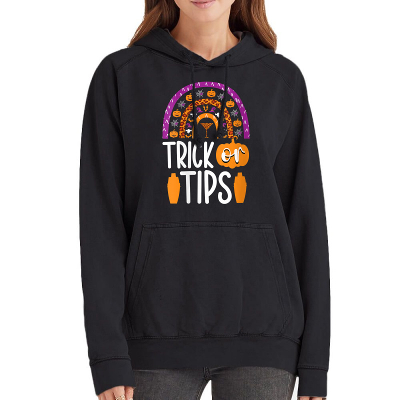 Womens Trick Or Tips Bartender Halloween Bartending Mixologist V Neck Vintage Hoodie by cm-arts | Artistshot