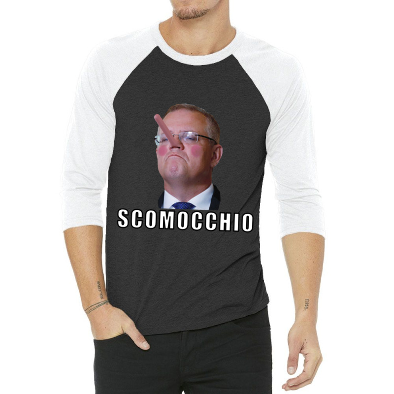 Scott Morrison Scomocchio Funny Trending Politician Face 3/4 Sleeve Shirt by cm-arts | Artistshot