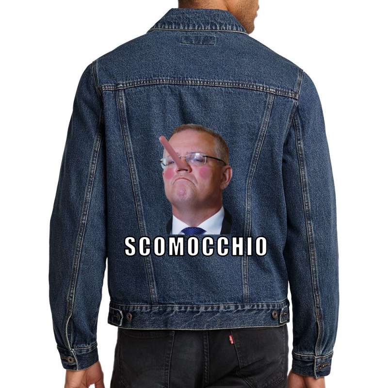 Scott Morrison Scomocchio Funny Trending Politician Face Men Denim Jacket by cm-arts | Artistshot