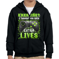 Extra Lives Video Game Controller Retro Gamer Boys Youth Zipper Hoodie | Artistshot