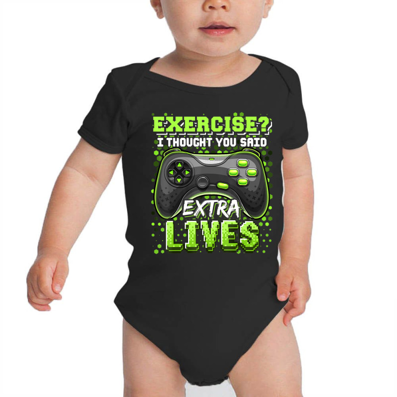 Extra Lives Video Game Controller Retro Gamer Boys Baby Bodysuit by cm-arts | Artistshot