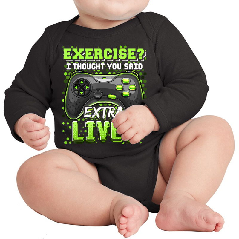 Extra Lives Video Game Controller Retro Gamer Boys Long Sleeve Baby Bodysuit by cm-arts | Artistshot