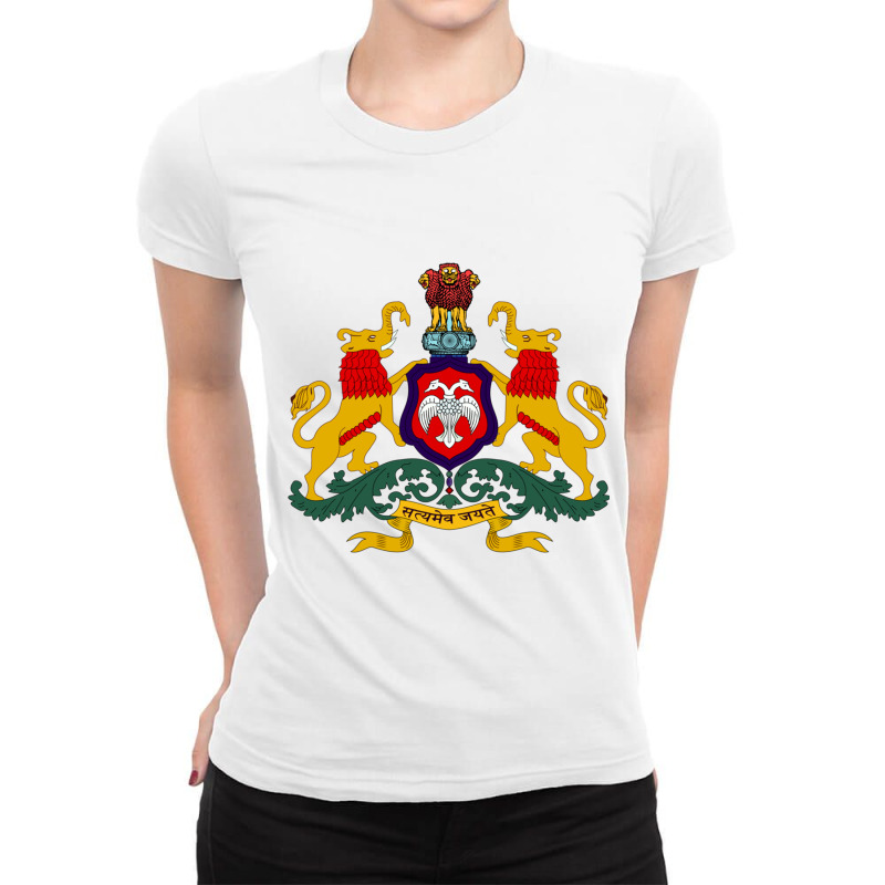 Karnataka Coat Of Arms, India Ladies Fitted T-Shirt by RILEYALLEN | Artistshot