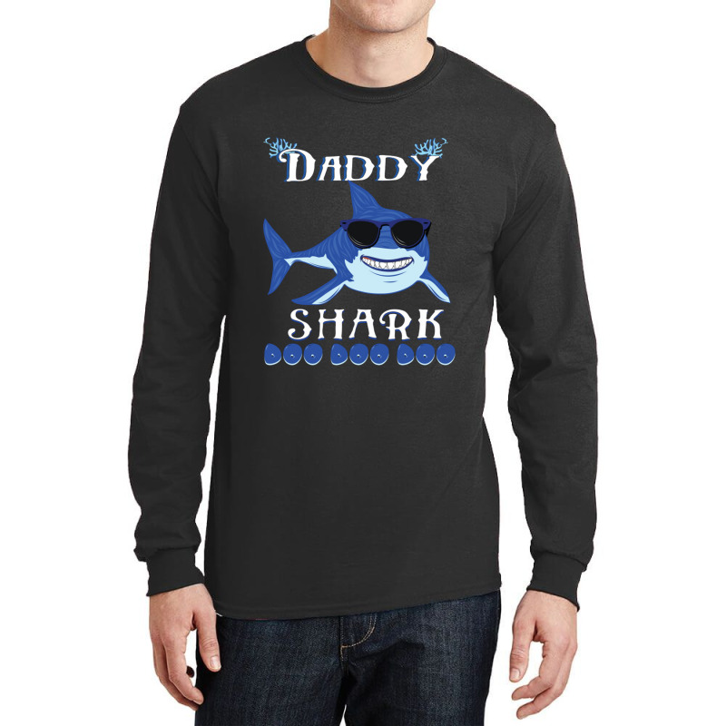 Daddy Shark Happy Long Sleeve Shirts by david stropher | Artistshot