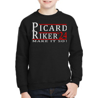 Picard Riker 2024 Make It So T Shirt Youth Sweatshirt | Artistshot