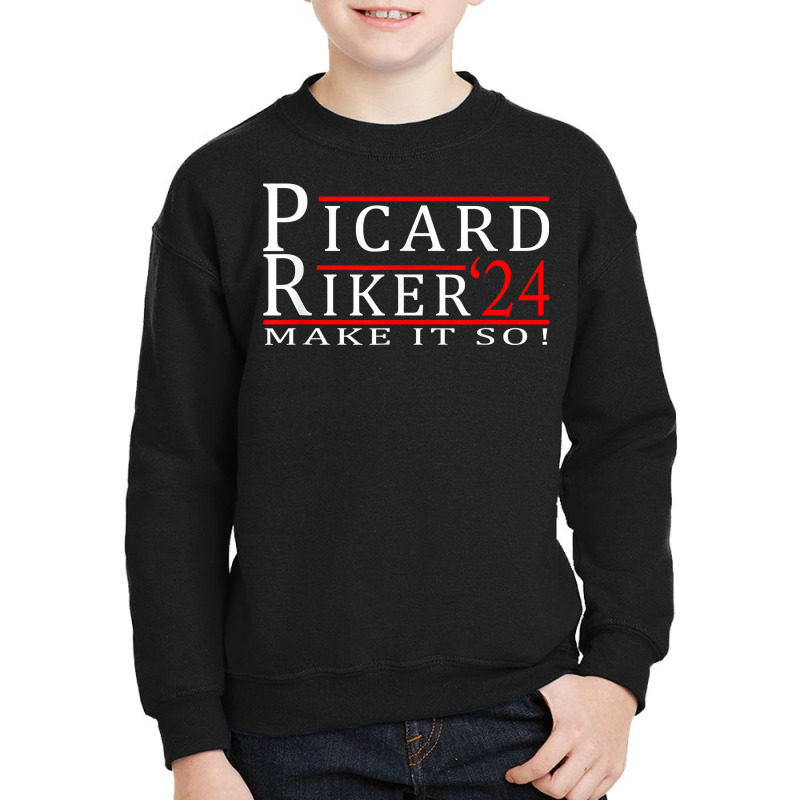 Picard Riker 2024 Make It So T Shirt Youth Sweatshirt by cm-arts | Artistshot