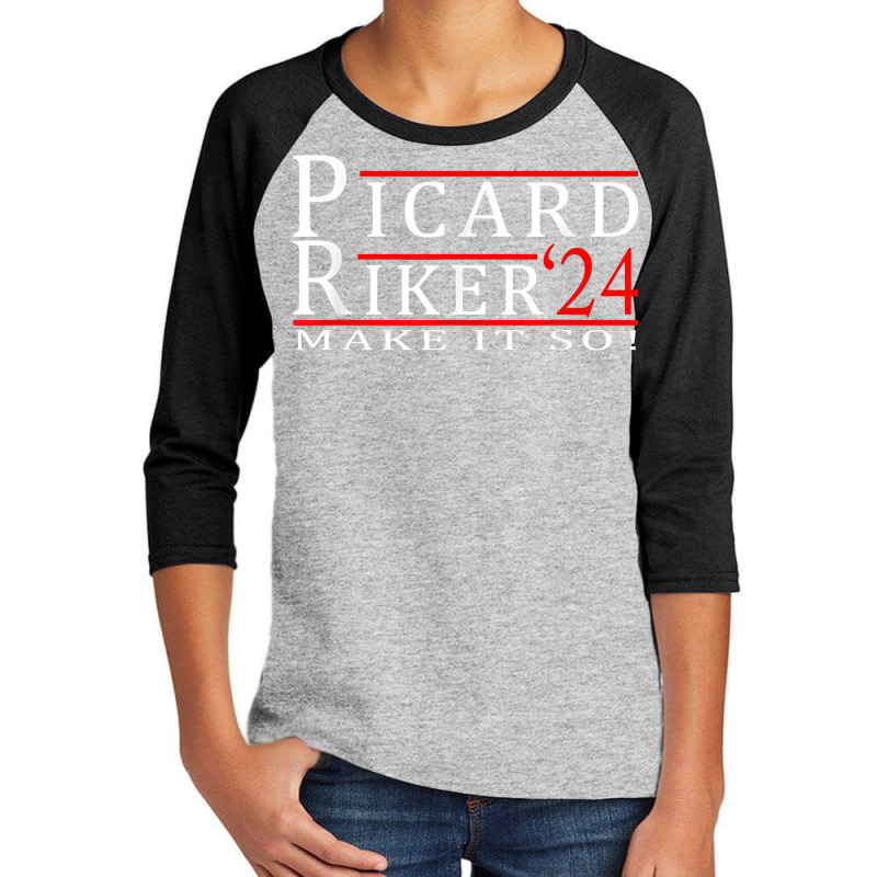 Picard Riker 2024 Make It So T Shirt Youth 3/4 Sleeve by cm-arts | Artistshot