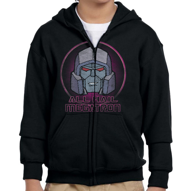 Transformers All Hail Megatron Portrait V-neck Youth Zipper Hoodie | Artistshot