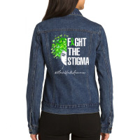 Fight The Stigma Mental Health Awareness Gif Ladies Denim Jacket | Artistshot