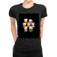 Graphic Kindergarten Game Characters Art Png Ladies Fitted T-shirt | Artistshot