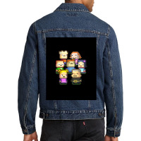 Graphic Kindergarten Game Characters Art Png Men Denim Jacket | Artistshot