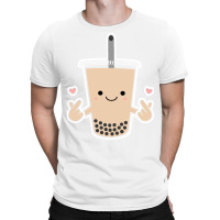 Cute Boba K Pop Bubble Milk Tea Korean Finger Heart Kpop Pullover Hood T-shirt | Artistshot