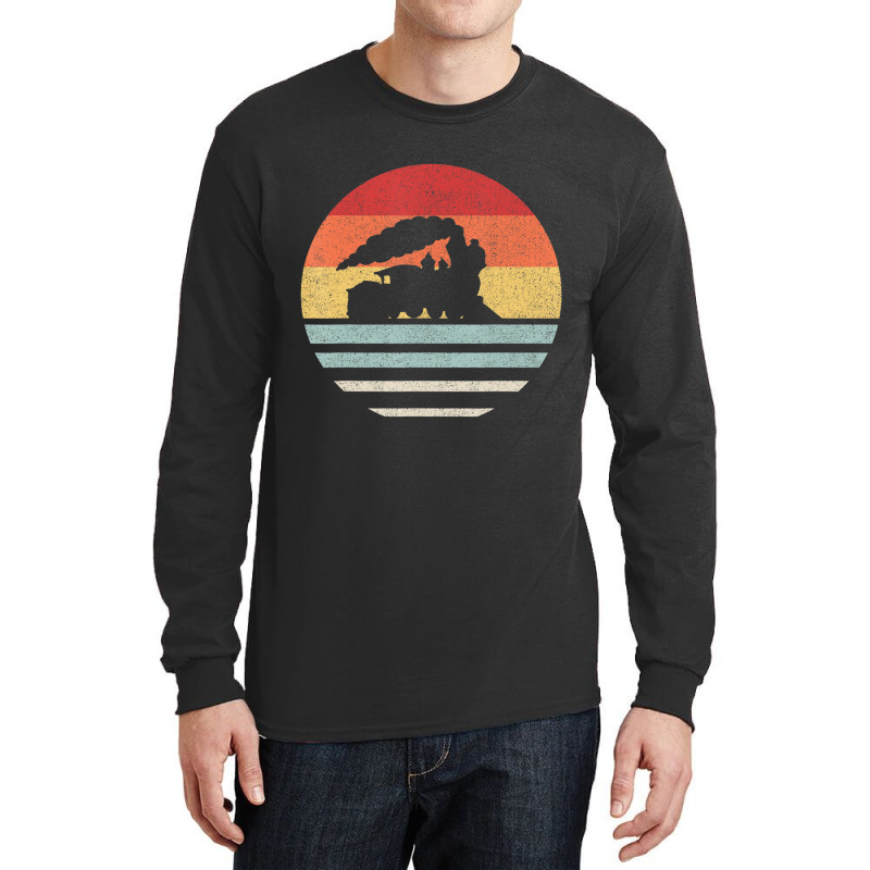 Retro Train Trains Lover Steam Train Vintage Long Sleeve Shirts | Artistshot