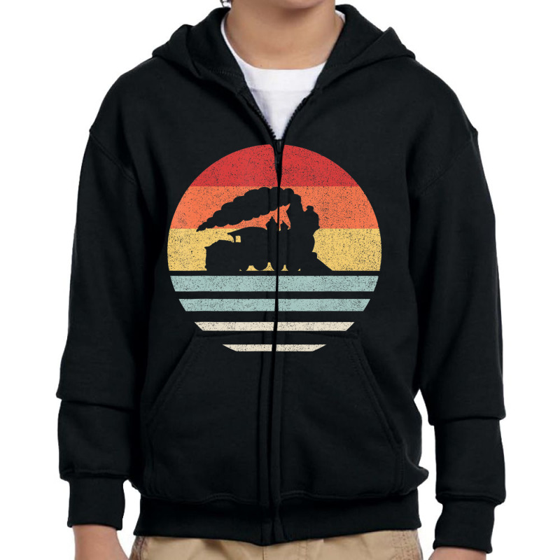 Retro Train Trains Lover Steam Train Vintage Youth Zipper Hoodie | Artistshot