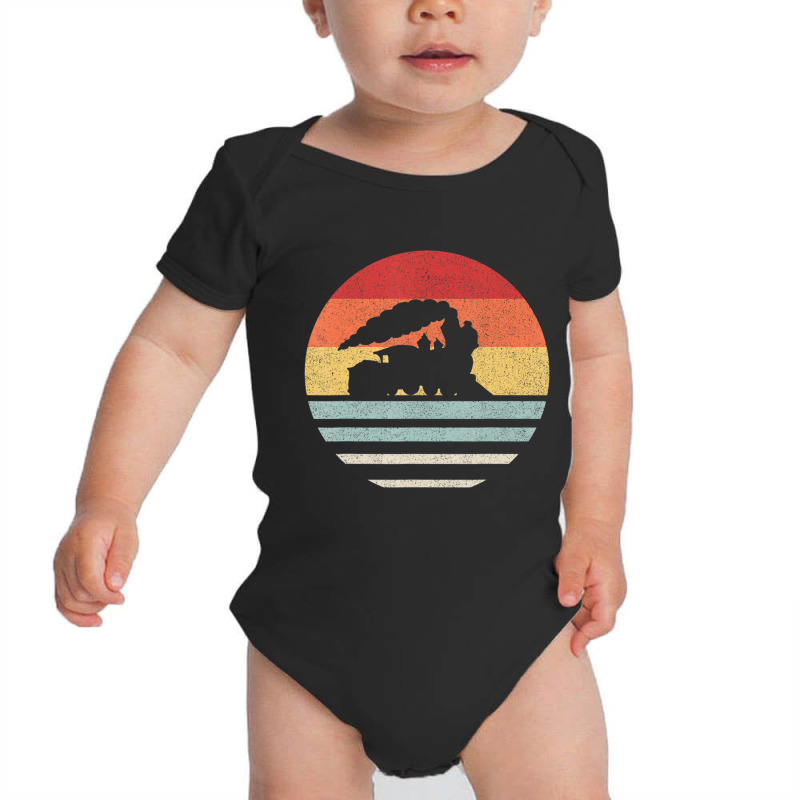 Retro Train Trains Lover Steam Train Vintage Baby Bodysuit | Artistshot