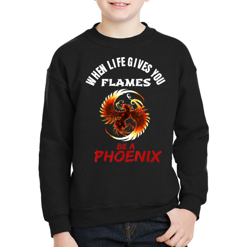 Rising Phoenix Flames Fire Bird Mythical Rebirth Lover Youth Sweatshirt by Adcock Salmon | Artistshot