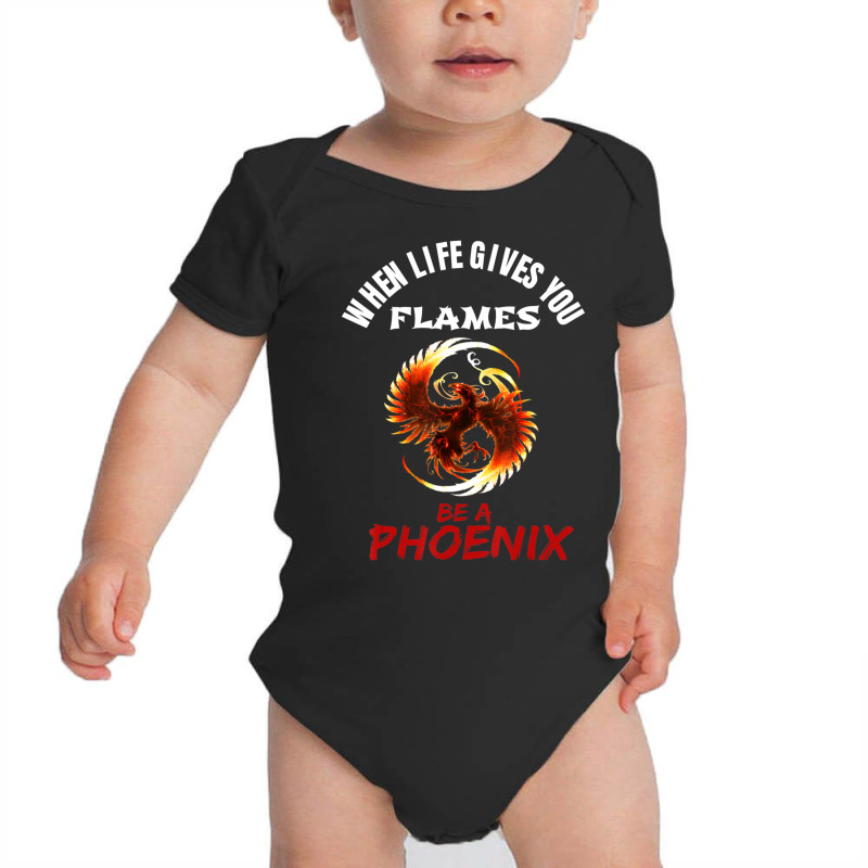 Rising Phoenix Flames Fire Bird Mythical Rebirth Lover Baby Bodysuit by Adcock Salmon | Artistshot