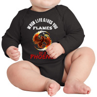 Rising Phoenix Flames Fire Bird Mythical Rebirth Lover Long Sleeve Baby Bodysuit | Artistshot