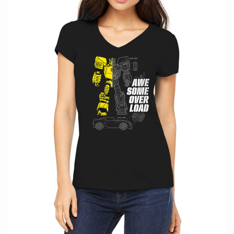 Transformers Bumblebee Awesome Overload Split V-neck Women's V-Neck T-Shirt by ngodieutrinh | Artistshot