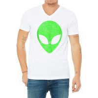 Green Alien Head Distressed Vintage Storm Area 51 Tank Top V-neck Tee | Artistshot