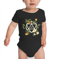 White Polyhedral D20 Dice Plants Flowers And Succulents Baby Bodysuit | Artistshot