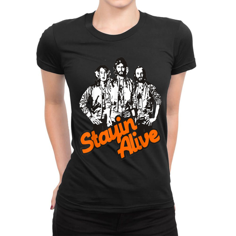 Stayinalivebeegeesband Ladies Fitted T-Shirt by DAVIDMORRIS | Artistshot