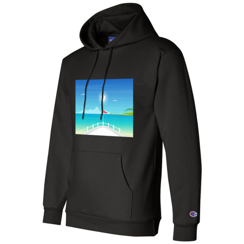 Yacht Cruise Summer Vacation Polyhedral Dice Sun Rpg Landscape Champion Hoodie by Kosdapen517 | Artistshot