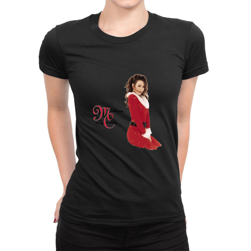 Mans Mariah Carey Merry Christmas .png Ladies Fitted T-Shirt by LawrenceKemp | Artistshot