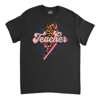 Back To School Teacher Leopard Lightning Bolt Motivational Classic T-shirt | Artistshot