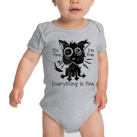 Everything Is Fine Funny Stressed Out Cat Graphic Tank Top Baby Bodysuit | Artistshot