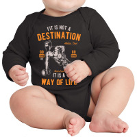 Fitness Gym   Fit Way Of Life, Work Out , Push Ups Long Sleeve Baby Bodysuit | Artistshot