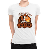 Quick Draw Saloon Cartoon Ladies Fitted T-shirt | Artistshot