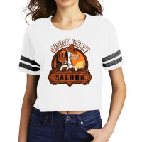 Quick Draw Saloon Cartoon Scorecard Crop Tee | Artistshot