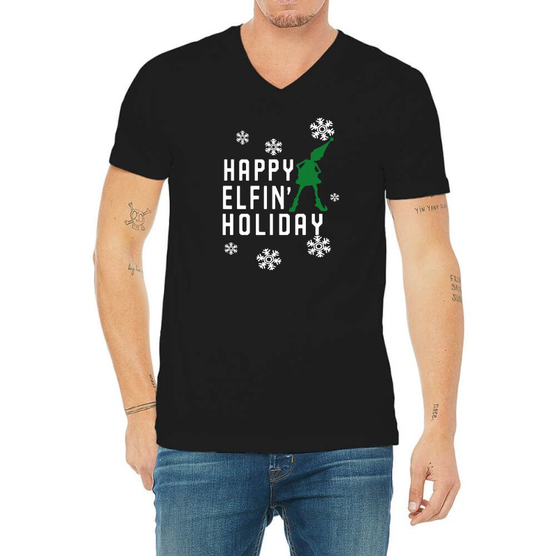 Happy Elfin Holiday [gemuk] V-neck Tee | Artistshot