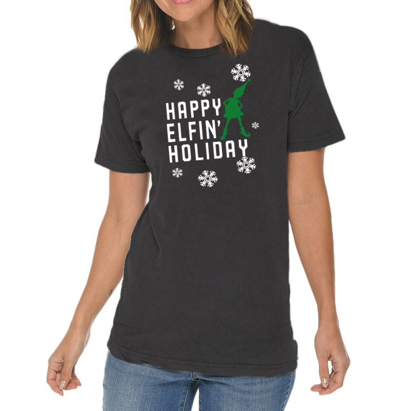 Happy Elfin Holiday [gemuk] Vintage T-shirt | Artistshot