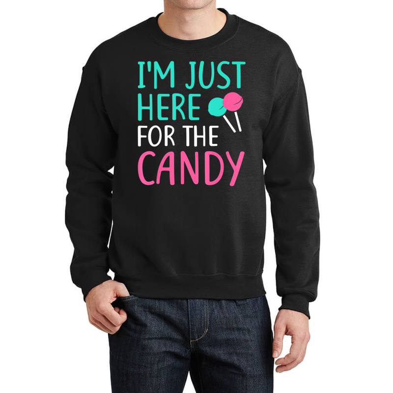 I'm Just Here For The Candy Halloween Gif Crewneck Sweatshirt by cm-arts | Artistshot