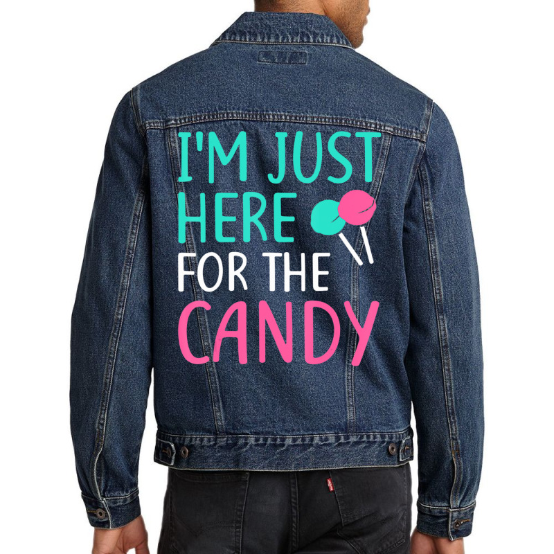 I'm Just Here For The Candy Halloween Gif Men Denim Jacket by cm-arts | Artistshot