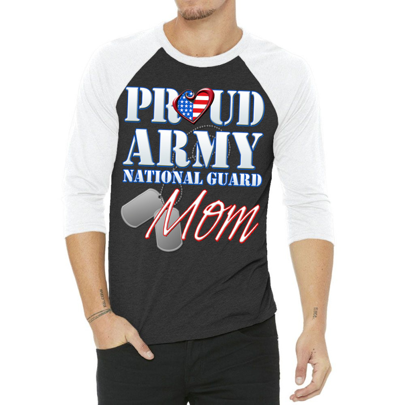 Proud Army National Guard Mom Usa Heart Mothers Day 3/4 Sleeve Shirt | Artistshot