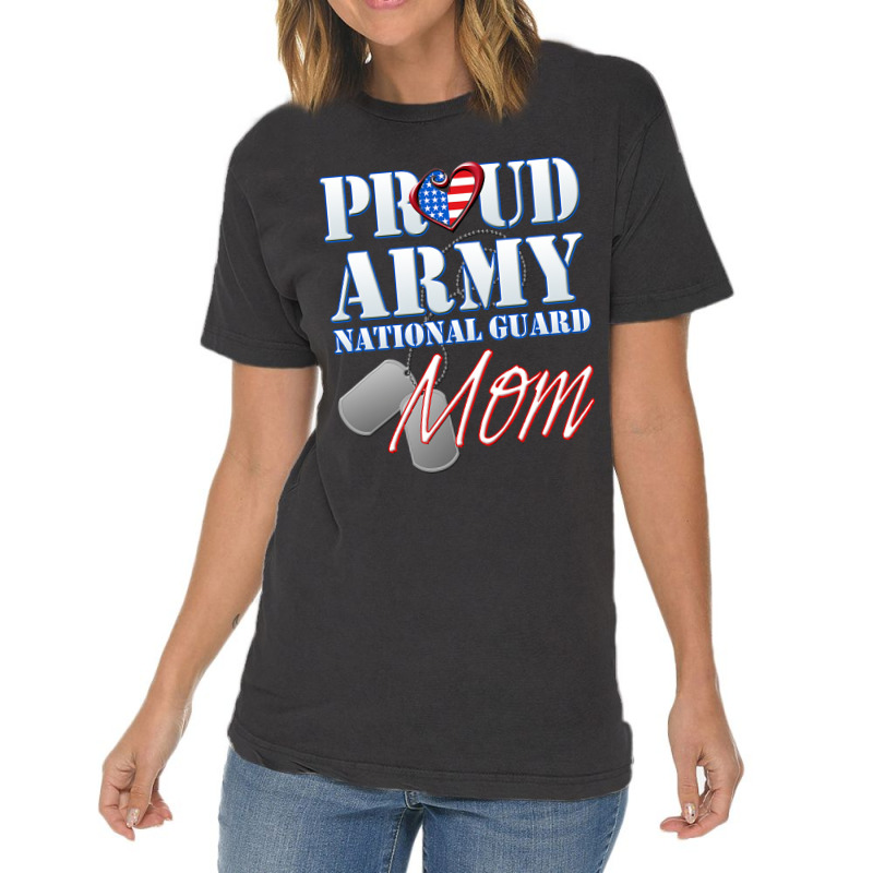 Proud Army National Guard Mom Usa Heart Mothers Day Vintage T-shirt | Artistshot